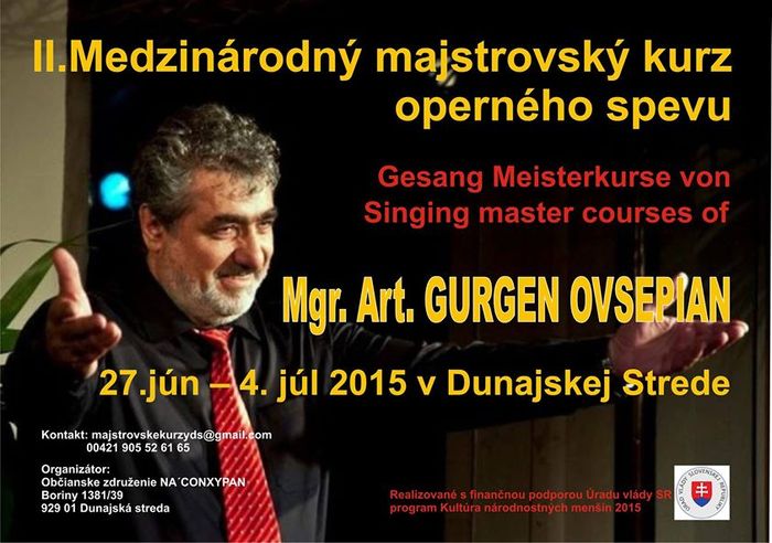 Mgr. Art. Gurgen Ovsepian Nemzetközi Opera Mesterkurzus