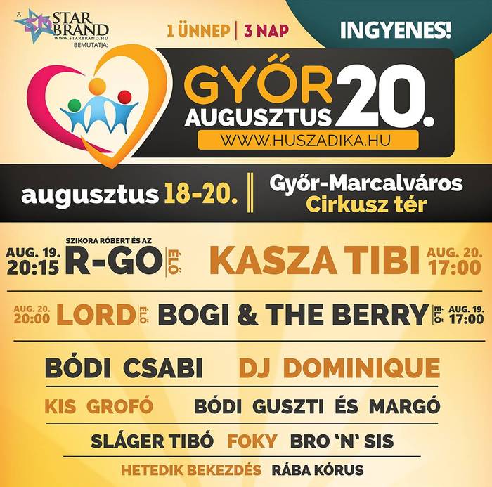Augusztus 20-i zenés ünnepségek Győrben