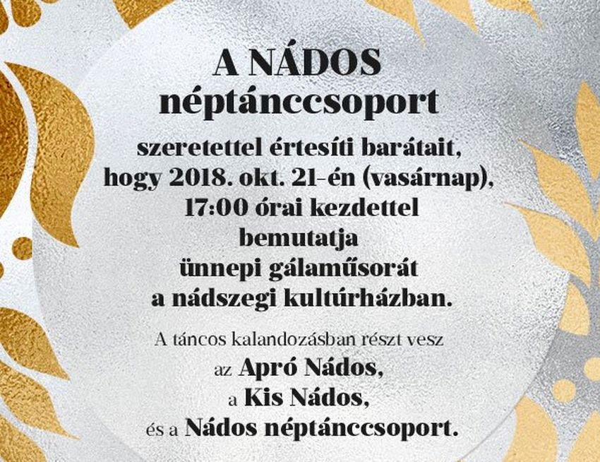 A Nádos Néptánccsoport gálaestje Nádszegen