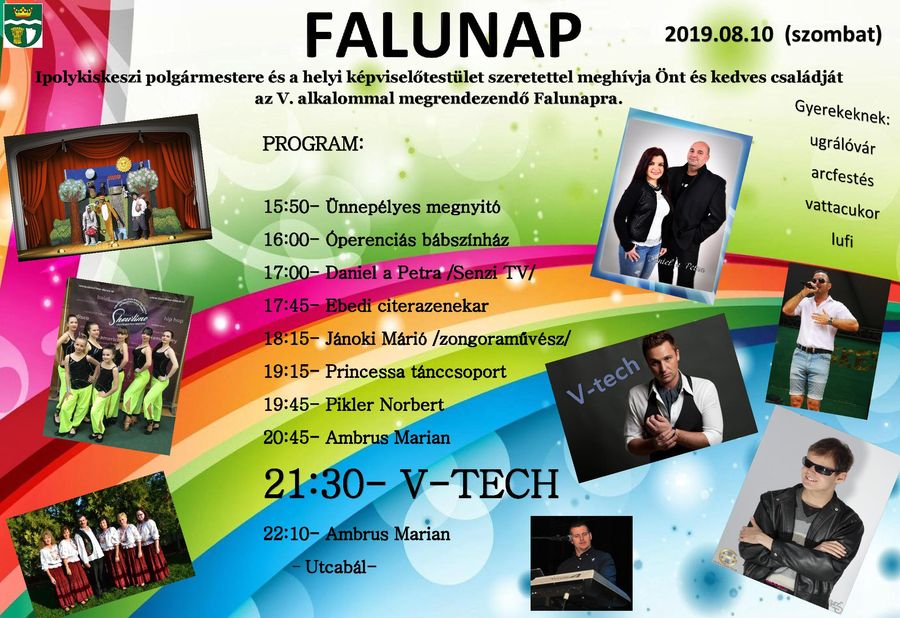 Ipolykiskeszi Falunap a V-Tech-el - részletes program