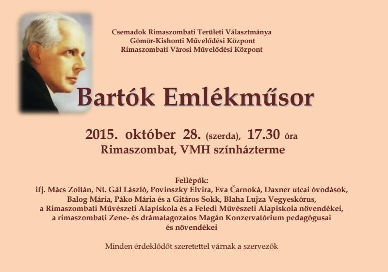 Bartók Emlékműsor Rimaszombatban
