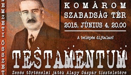Testamentum - zenés történelmi játék előadása Dél-Komáromban