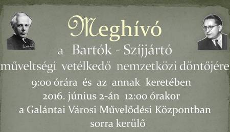 Bartók-Szíjjártó zenei műveltségi vetélkedő Galántán