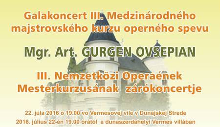 A III.Nemzetközi Opera Mesterkurzus zárókoncertje Dunaszerdahelyen