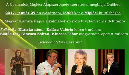 Magyar kultúra napja - Kabaré és operett-nóta műsor Miglécen