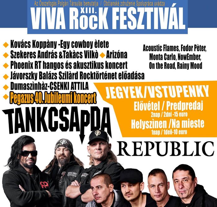 VIII. Viva Rock Fesztivál Csallóközcsütörtökön - Részletes program