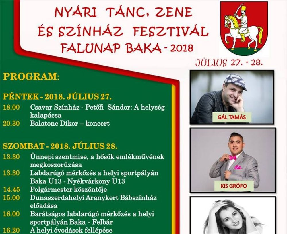 Nyári tánc, zene és színház fesztivál Bakán 2018-ban is