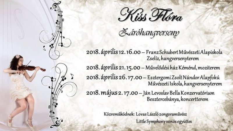 Kiss Flóra zárohangversenye a Little Symphonyval Zselízen