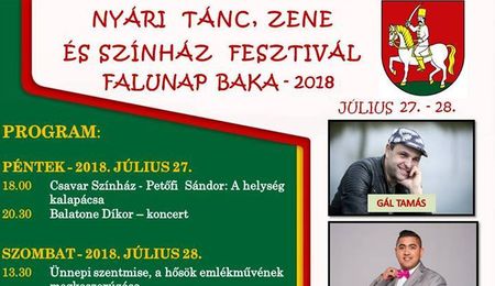 Nyári tánc, zene és színház fesztivál Bakán 2018-ban is