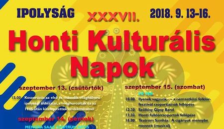XXXVII. Honti Kulturális Napok Ipolyságon - szombati program