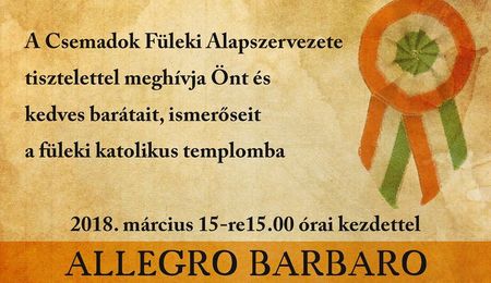Allegro barbaro - ünnepi megemlékezés Derzsi Györggyel Füleken