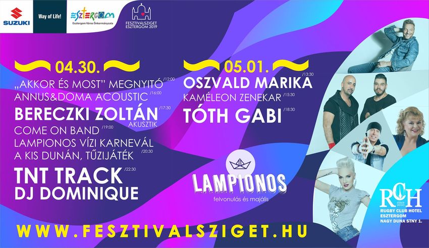 Lampionos hajós felvonulás és Majális zenei fesztivál Esztergomban 2019-ben is