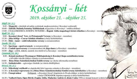 Kossányi-hét Komáromszentpéteren 2019-ben is - részletes program