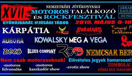 XVII. Nemzetközi Jótékonysági Motoros Találkozó és Rockfesztivál Győrújbaráton - szombati program