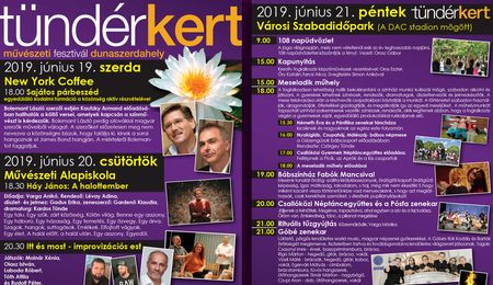Tündérkert Művészeti Fesztivál 2019-ben is Dunaszerdahelyen – pénteki program