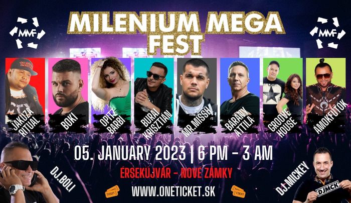 Milenium Mega Fest sok fellépővel Érsekújvárott - részletes program