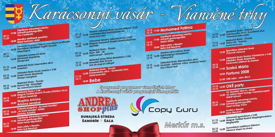 Itt a Dunaszerdahelyi Karácsonyi Vásár programja
