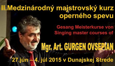 Idén is lesz Nemzetközi Opera Mesterkurzus Dunaszerdahelyen